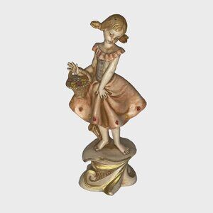 Vtg Fontanini Depose Girl Courting 6" Figurine 276 Italy Spider mark early 1980s